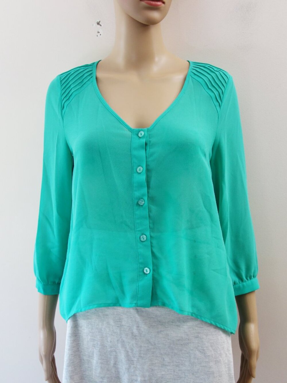UO Pins & Needles Sheer Blouse Button Down in Size (S) EUC